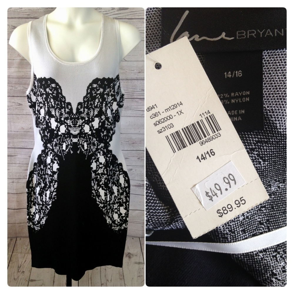 Lane Bryant sleeveless colorblock sheath dress